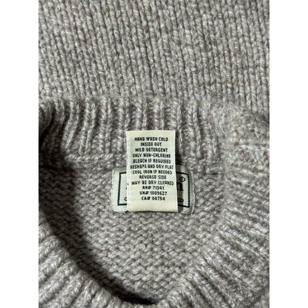 LL Bean L Womens S 100% Lambswool Beige Sweater pullover Crewneck Classic Cozy - Picture 6 of 9